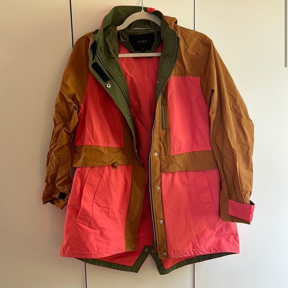 J.CREW Colorblock lightweight rain jacket size Small color block pink XL - Picture 5 of 15